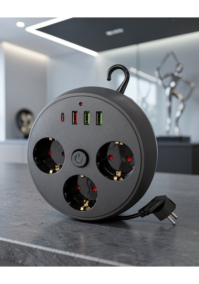 Akım Korumalı Çoklu Priz 3 Priz 3 Usb Type-c 2 Metre Model 0
