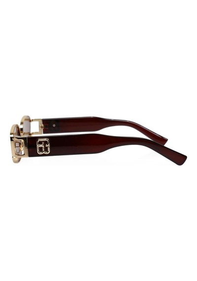 Dikdörtgen Kahverengi Halkalı Unisex Güneş Gözlüğü Yw8032lh-b Çok Renkli