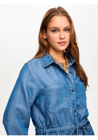 Faik Sönmez Beli Tünelli 3/4 Kol Liyoselli Jean Gömlek S26jgm001 Us26jgm00127 İndigo