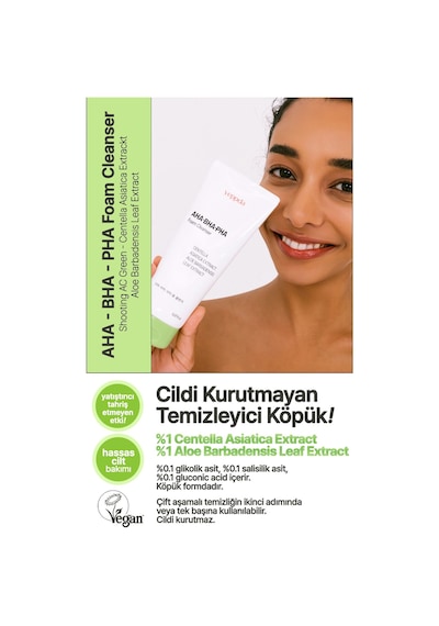 Yeppda Hafif Asidik Akneli Ciltler İçin Yüz Temizleme Köpüğü Yeppda AHA BHA PHA Foam Cleanser 150 ML