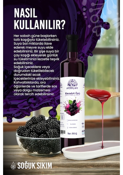 Vesta Lifel Karadut Özü 700 G