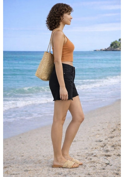 Alexander Gardi Alexandergardı Askılı V Yaka Crop Top Büstiyer B24-0079 01 HARDAL