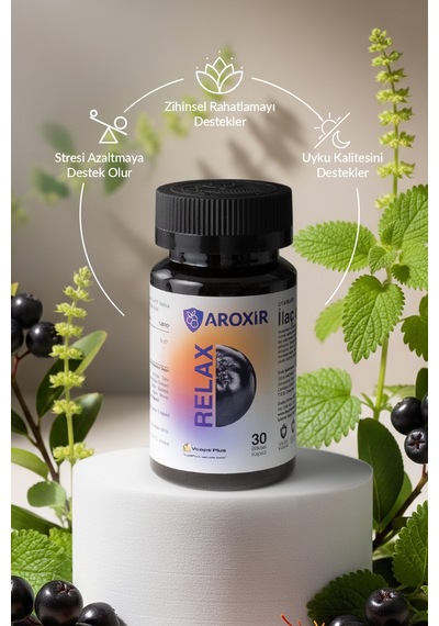 Aroxir Relax Uyku Desteği Aronya, Magnezyum Bisglisinat, 5- Htp, Melisa Ve Safran 30 Kapsül