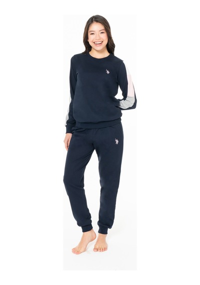 U.S. Polo Assn. Kadın Pamuklu Lisanslı Pijama Takımı 20115 Lacivert