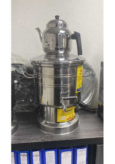 Zarif İş 100 Bardaklık Elektrikli Semaver + Büyük Boy Demlik