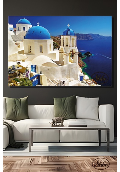 Tekli, Yatay, Kanvas, Dekoratif, Duvar, Tablosu , Yunan Adaları, Santorini, Yunanistan,