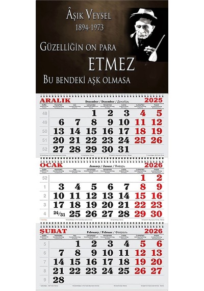 2026 Yılı Gemici Takvimi-bendeki Aşk Olmasa-aşık Veysel