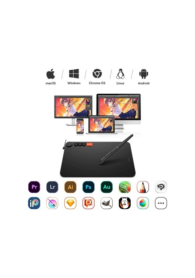 Veikk VO1060 V2 10x6" 16384Levels 5080 LPI Grafik Tablet+Kalem