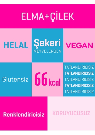 Çilek Meyve Barı 288 Adet Atıştırmalıklar Vegan, Glutensiz 20gr X 288 Adet