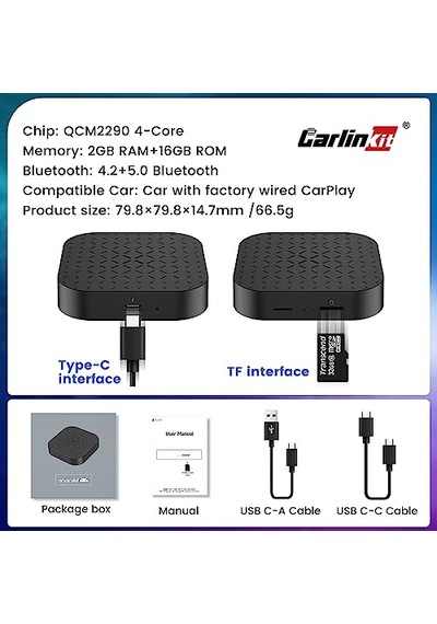 Carlinkit Ai Box Android 11, Kablosuz/wireless Carplay & Android Auto, Google Playstore, Netflix, Youtube Destekli Andro