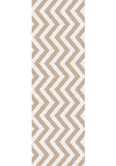 Bej Zigzag Desenli Premium Masa Örtüsü Runner Rnr139n11