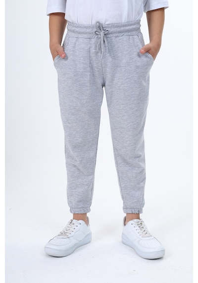 Toontoy Kids Toontoy Erkek Çocuk Pamuklu Beli Bağlamalı Jogger Eşofman Alt 23316 Gri Melanj