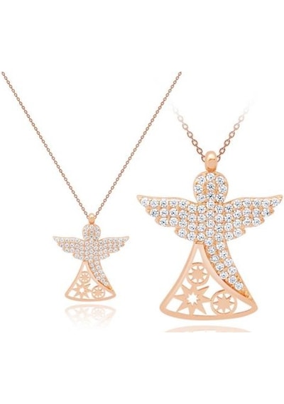 Diamond Line-Gülaylar - Pembe Altın 14 Ayar Mevlana Kolye