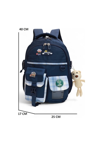 Relaxion 2174-1450 İthal Kore Tarzı Unisex Çocuk İlkokul Sırt Çantası Lacivert