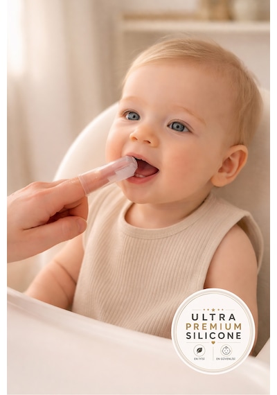 Tgm Baby Parmini 2'li Ultra Premium Silikon Parmak Diş Fırçası Seti Özel Taşıma Kablı