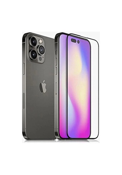 Hubrendy Tedarik Apple iPhone 14 Pro Max Uyumlu 9d Tam Kaplayan Parmak Izi Bırakmayan Ekran Koruyucu Film