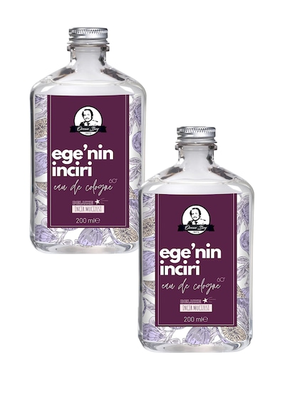 Deluxe Seri Ege'nin İnciri Kolonyası Parfümlü İncir Çiçeği Kokulu Kolonya 200 Ml X 2 Cam Şişe