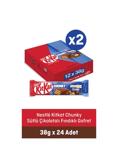 Nestlé Kitkat Chunky Sütlü Çikolatalı Fındıklı Gofret 38g X 24 24 Adet