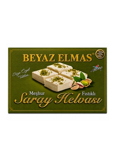 Beyaz Elmas Beyas Elmas Fıstıklı Saray Helvası 400 Gr - %100 Doğal Pancar Şekerli