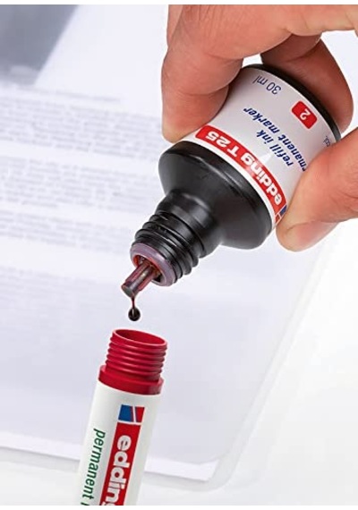 T 25 Permanent Yedek Mürekkep - Kalıcı Mürekkep - Kırmızı - 25 Ml Genel