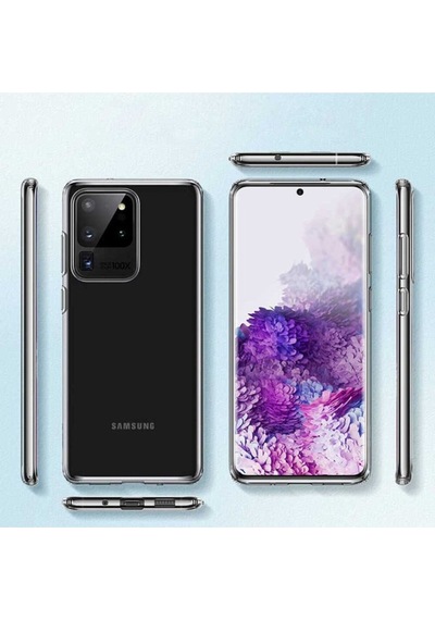 Galaxy S20 Ultra Kılıf Zore Süper Silikon Kapak Renksiz