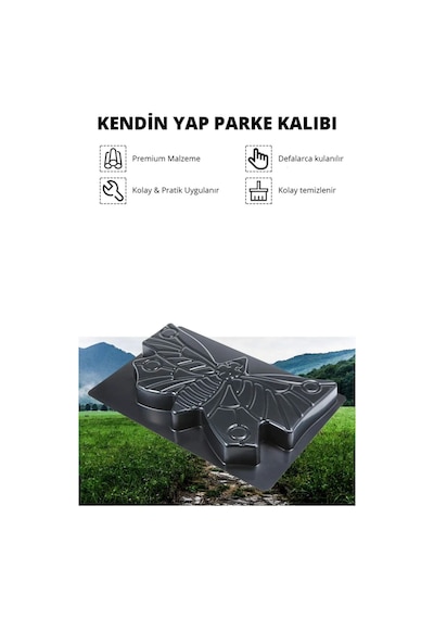 Kelebek Kilit Parke Taşı Kalıbı Zemin Kaplama Kalıbı Bahçe Taş Kalıp Beton Kalıbı 3 Adet