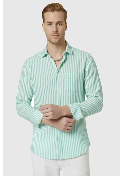 Deepsea Yeşil Slim Fit %100 Pamuk Çizgili Erkek Gömlek Cepli Yazlık Yeni Sezon Gömlek 2602627 Yeşil Deepsea Yeşil Slim Fit %100 Pamuk Çizgili Erkek Gömlek Cepli Yazlık Yeni Sezon Gömlek 2602627 Yeşil