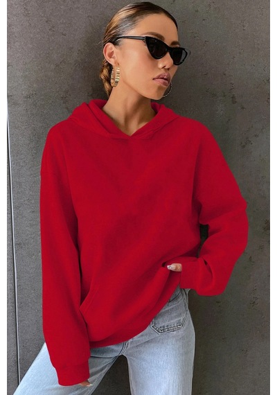 Free Grafiti Sırt Baskılı Sweatshirt Kırmızı