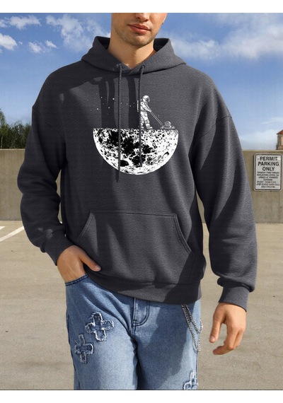 Startmore Startmoreastronotlar Gezegeni Temizliyor Baskılı Erkekler Kapüşonlular Hip Hop Polar Hoodie Moda Bisik Antrasit