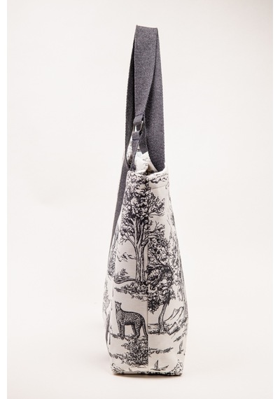 Fabric Craft Bag Plaj Çantası Kadın Omuz Çantası Duck Kumaş İçi Astarlı Mıknatıslı 50x43 Cm Gri