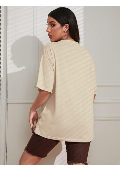 Kelebek Baskılı Oversize Unisex Tişört Taş