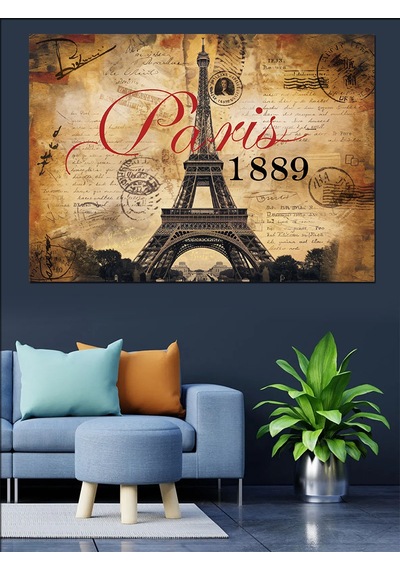 Paris 1889 Hatırası Dekoratif Kanvas - Mdf Ahşap Tablo