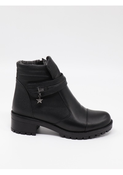 Nesilshoes Nesil Shoes Marr 836 Hakiki Deri İçi Kürklü Kadın Bot Siyah