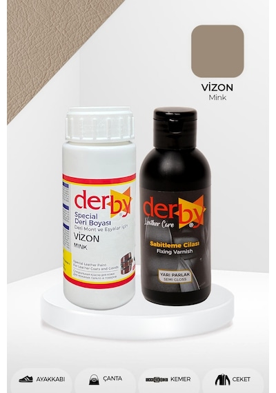 Derby Deri Mont Boyası ve Sabitleme Cilası 100 G Set