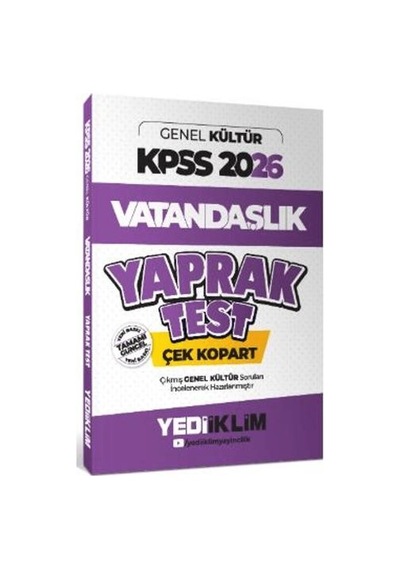 Kpss Genel Kültür Vatandaşlık Çek Kopart Yaprak Test 2026