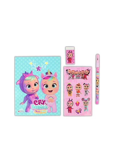 Cry Babies Tüylü Pvc Çantalı Kırtasiye Seti Cry-7746 Ahşap