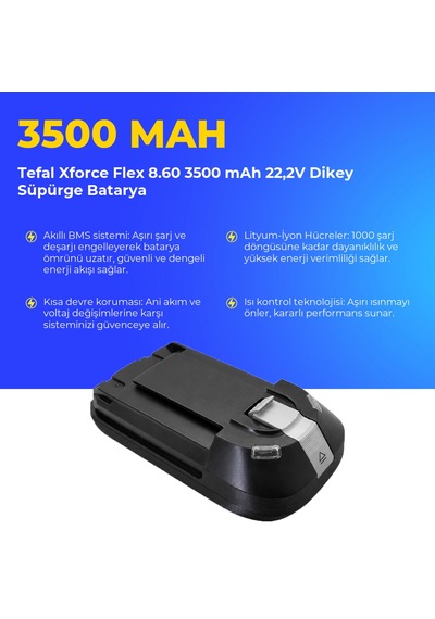Tefal Xforce Flex 8.60 3500 Mah 22,2v Dikey Süpürge Batarya