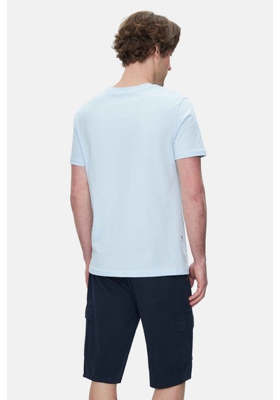 Ucla Culver Gök Mavi Bisiklet Yaka Baskılı Standard Fit Erkek Tshirt Gök Mavi