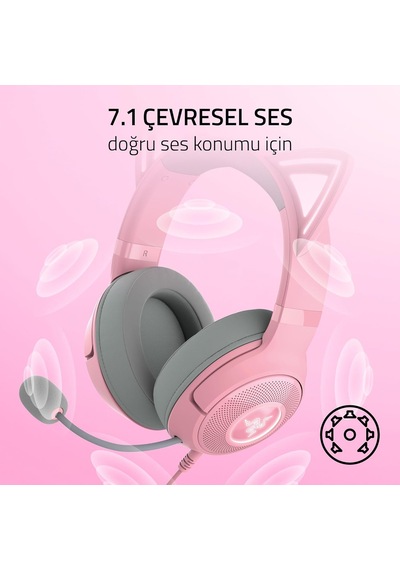 Razer Kraken Kitty V2 - Kablolu Rgb Kulaklık Kedi Kulaklı Reakti