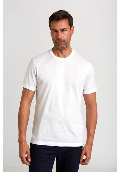 Bisse Erkek O Yaka T-shirt Beyaz Tsnos24y24101 D01 Beyaz