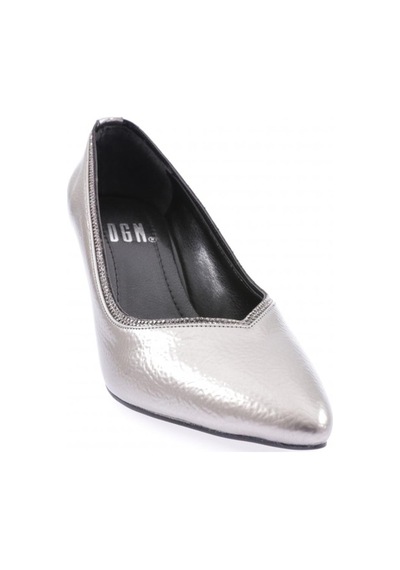 Dgn K635 Kadin V Kesim Parmak Dekolteli İnce Topuklu Ayakkabi K635-1510-R8970 Platin