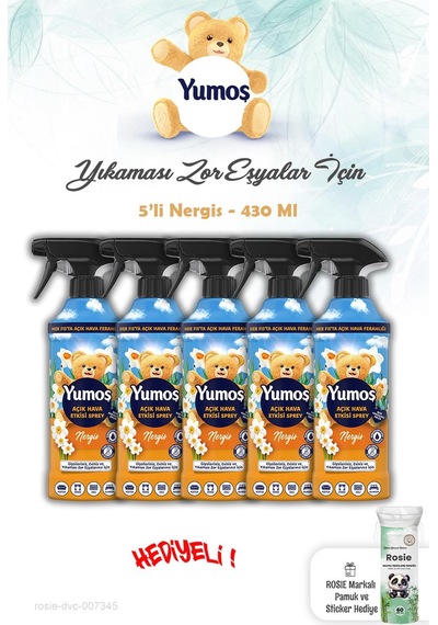 Yumoş Nergis Açık Hava Etkisi 5 Adet Sprey 430 Ml Ve Rosie Tekli