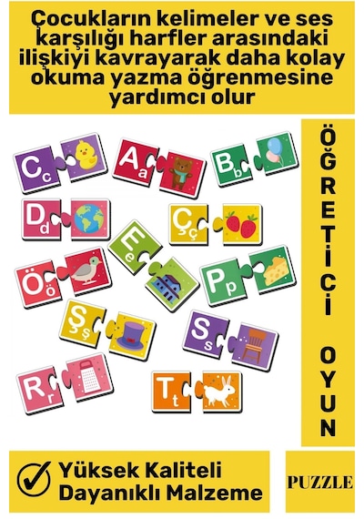 Preschool Eğitici Öğretici Zeka Dil Geliştirici Okul Öncesi Eğlenceli Puzzle-alfabe Öğreniyorum