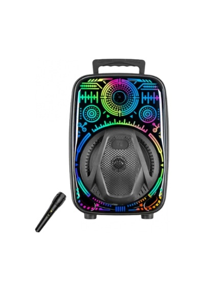 8 İnç Mikrofonlu Karaoke Hoparlör Rgb Işıklı Taşınabilir Bluetooth Speaker