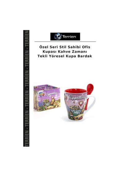 Özel Seri Stil Sahibi Ofis Kupası Kahve Zamanı Tekli Yöresel Kupa Bardak Çok Renkli