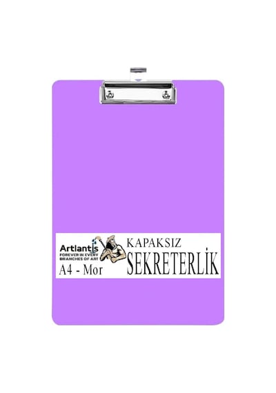 Sekreterlik Kapaksız A4 1 Adet Renkli A4 Kapaksız Sekreterlik Klipsli Metal Mekanizmalı 80 Yaprak Kapasiteli Mor