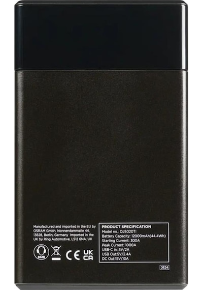 Osram 12v Akü Takviye Cihazı Booster 1000a Hava Kompresörü Usb-a 2.4 A Powerbank Led Işık