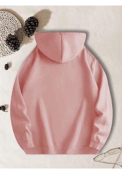 Nevermind Sevgili Kombini Hoodie Merry Christmas Baskılı Çift Kapüşonlu S Pembe