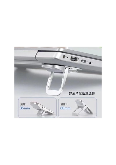 2'li Paket Ayarlanabilir Laptop Standı - 2 Kademeli Ergonomik Yükseltici, Katlanabilir Taşınabi