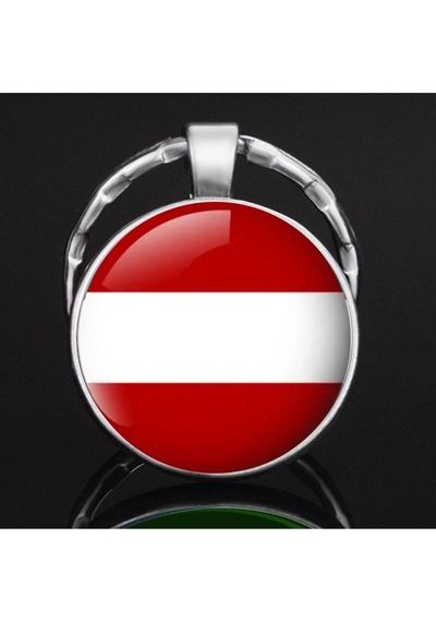 Tamgacrafts Avusturya Austria Bayrağı Metal Anahtarlık Ülke Temalı Hediyelik Çok Renkli